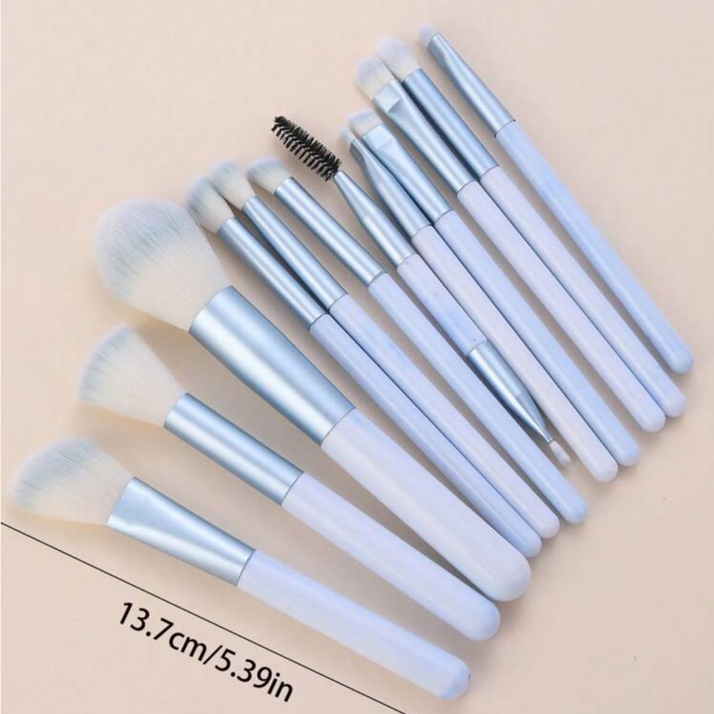 12Pcs Blue Makeup Brush Foundation Brush Concealer Brush Cosmetic Brush Makeup - Picture 2 of 3